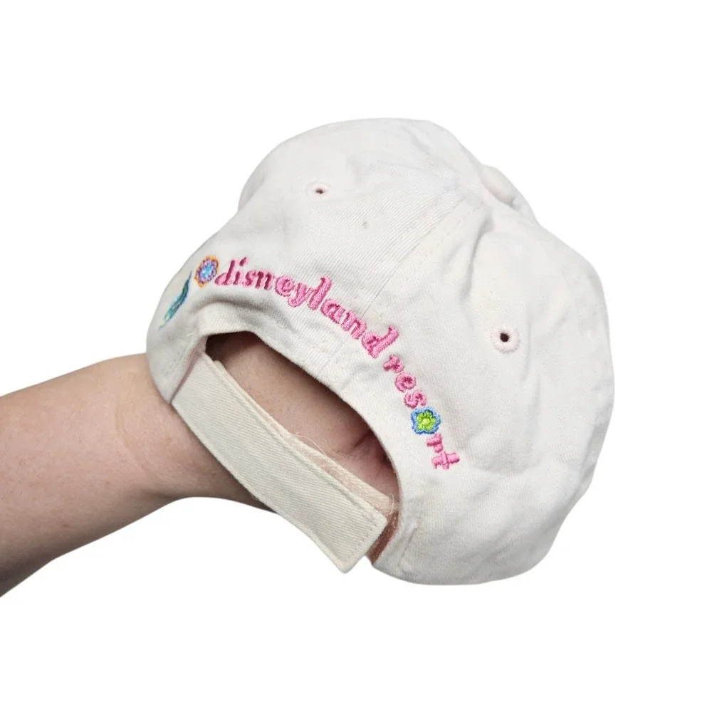 Disney Princess Youth Baseball Cap Disneyland Resort Flower Embroidered Hat Pink